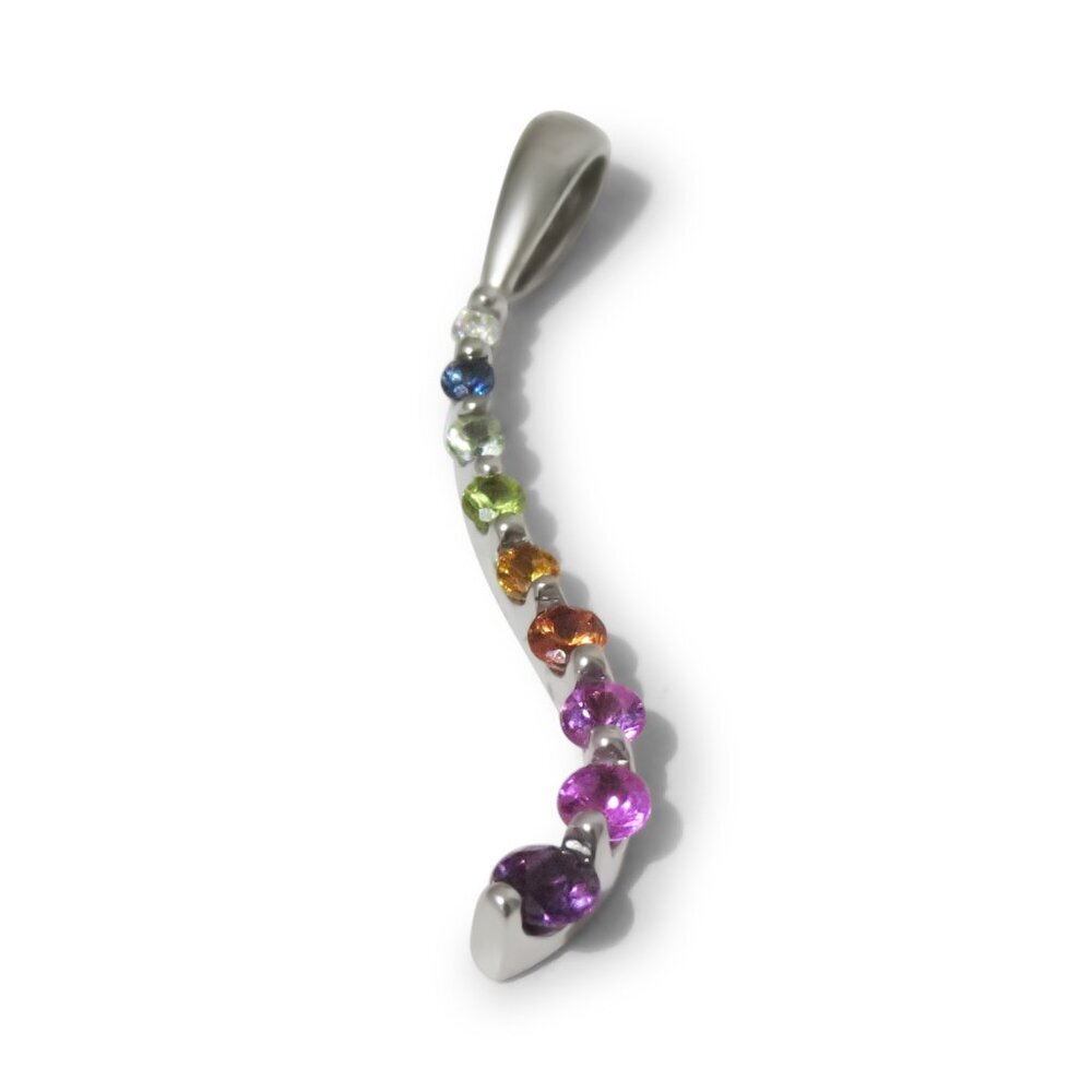 $1600 10k Gold Turmaline Sapphire Diamond Pendent 0.30 Carat tot